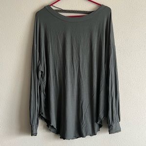 Free People Top Women Extra Small Shimmy Shake Top Army Green Low Open Back XS